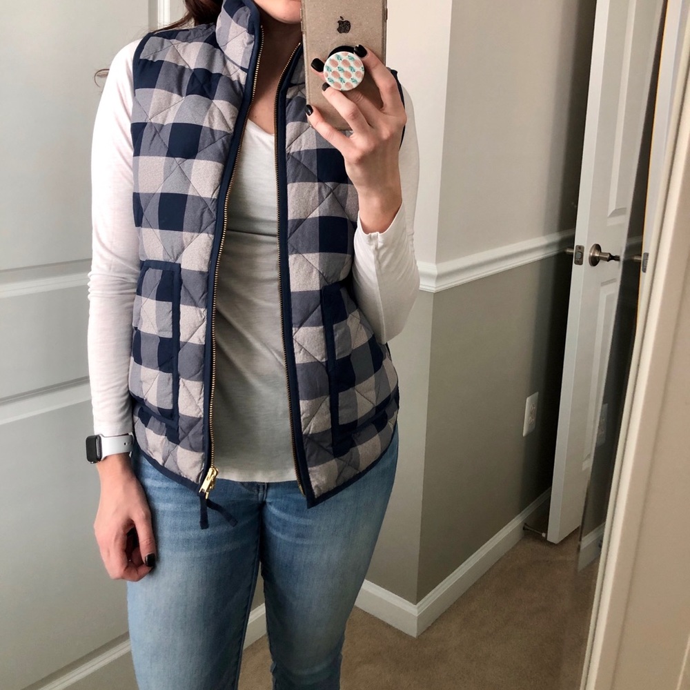J. Crew Buffalo Plaid Quilted Vest